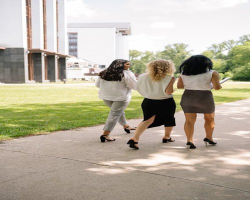 A professional workplace showcasing healthy brief ergonomic walking breaks